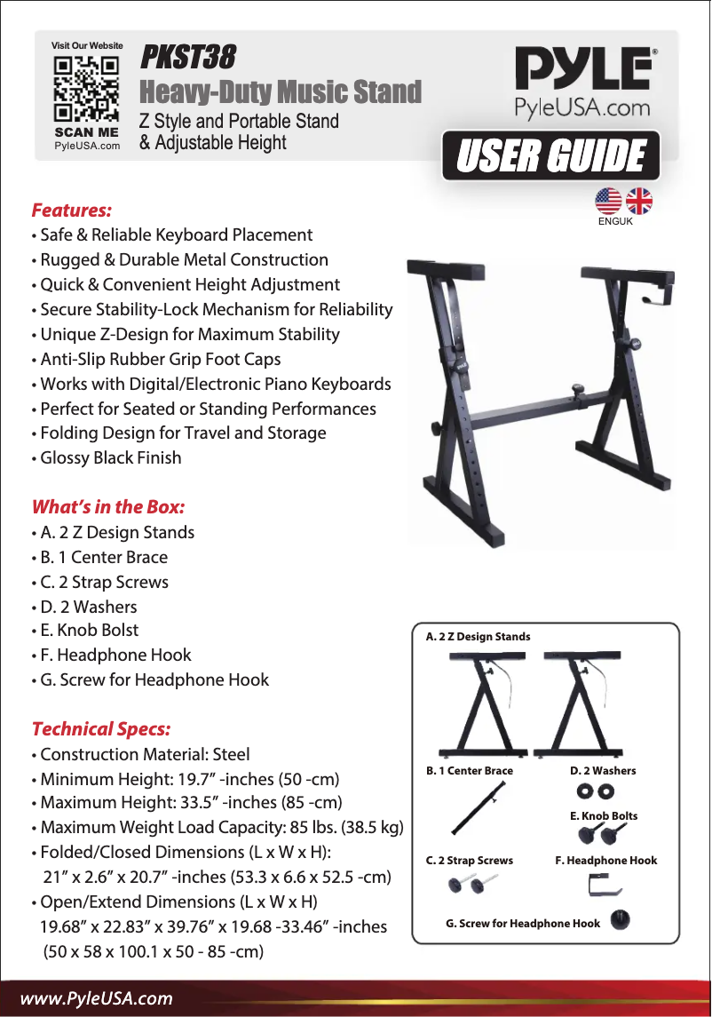 Página 1 del manual Manual de usuario Pyle PKST38