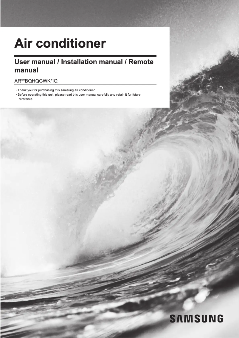 Imagen de la primera página del manual del dispositivo AR12BQHQGWK/IQ