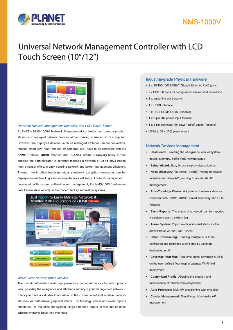 Imagen de la primera página del manual del dispositivo NMS-1000V