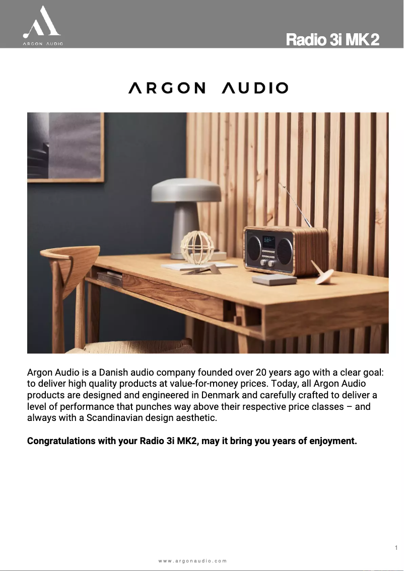 Imagen de la primera página del manual del dispositivo Radio 3i MK2