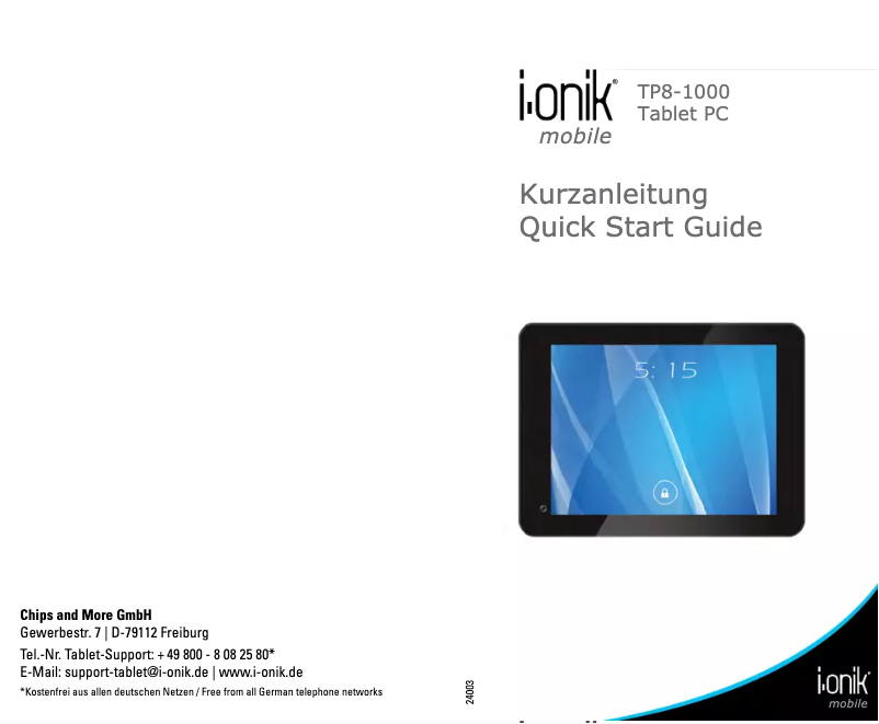 Página 1 del manual Manual de usuario CnMemory TP8-1200
