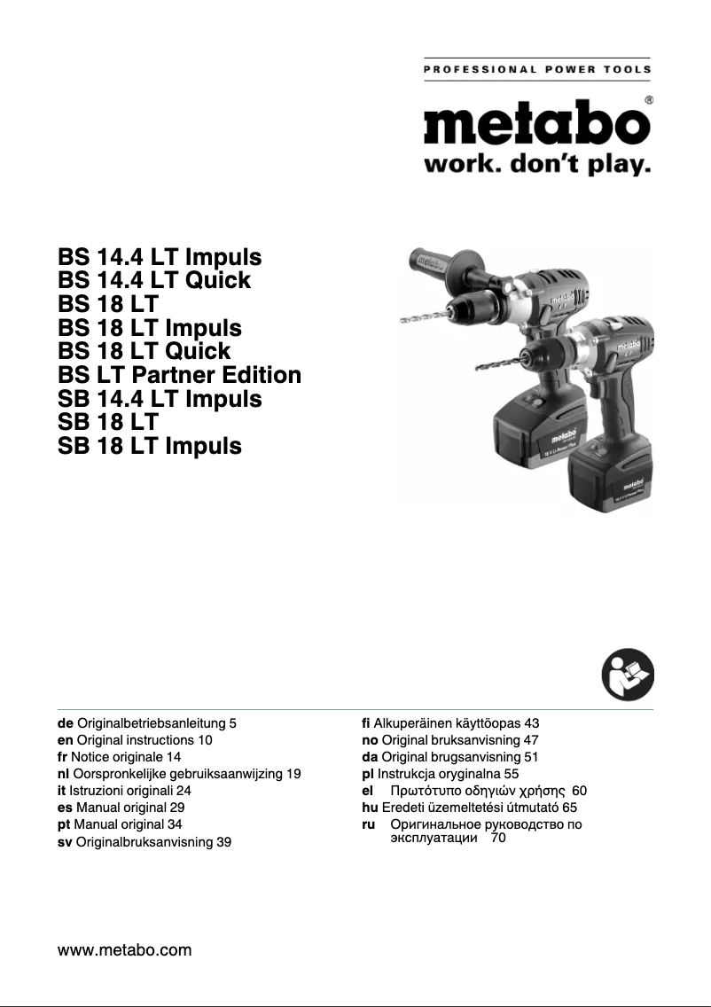 Imagen de la primera página del manual del dispositivo BS 14.4 LT Quick