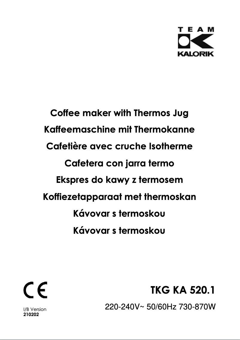 Imagen de la primera página del manual del dispositivo TKG KA 520.1