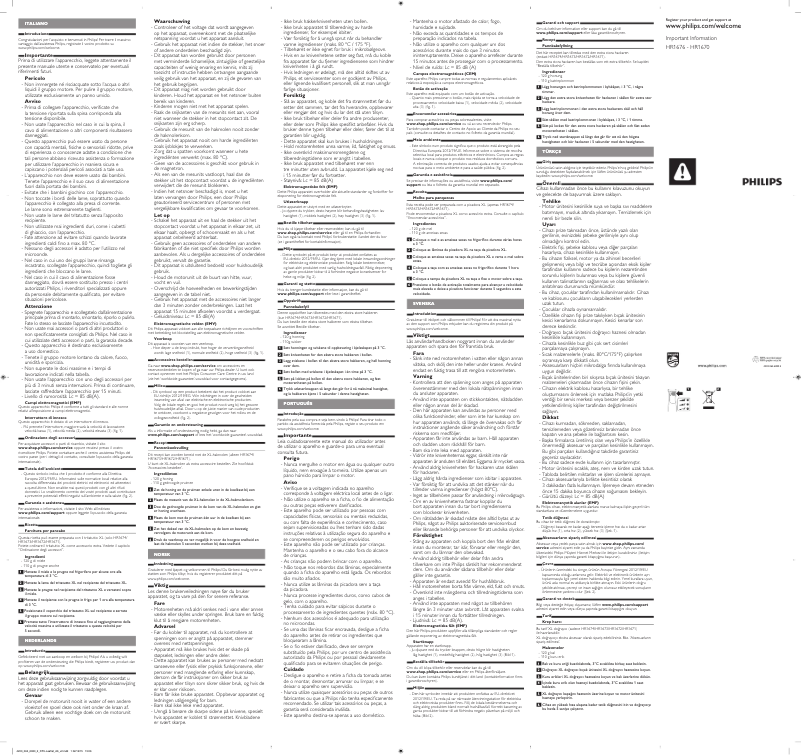Página 1 del manual Manual de instrucciones Philips Avance Collection HR1671