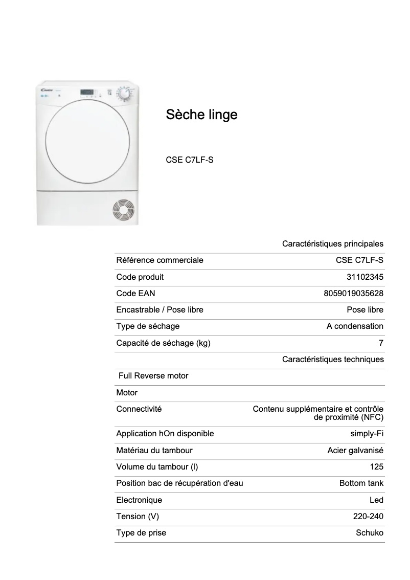 Imagen de la primera página del manual del dispositivo CSE C7LF-S