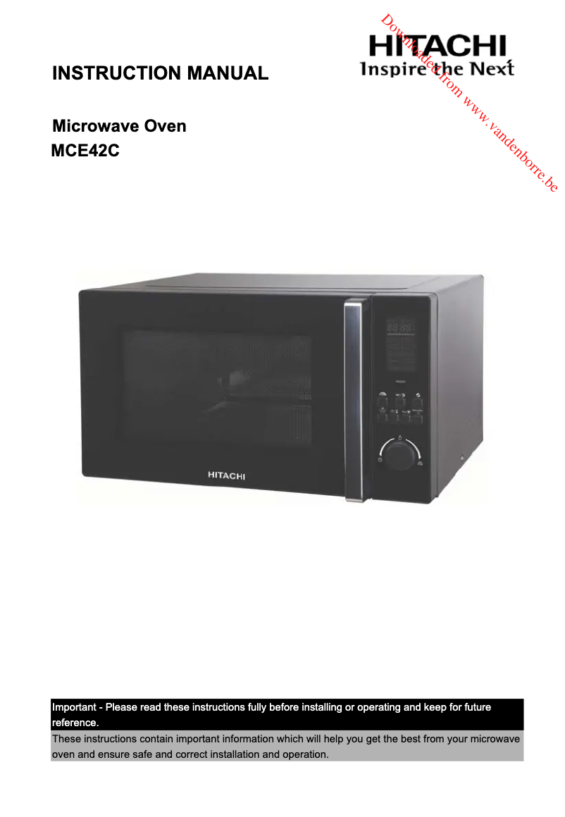 Imagen de la primera página del manual del dispositivo MCE42C