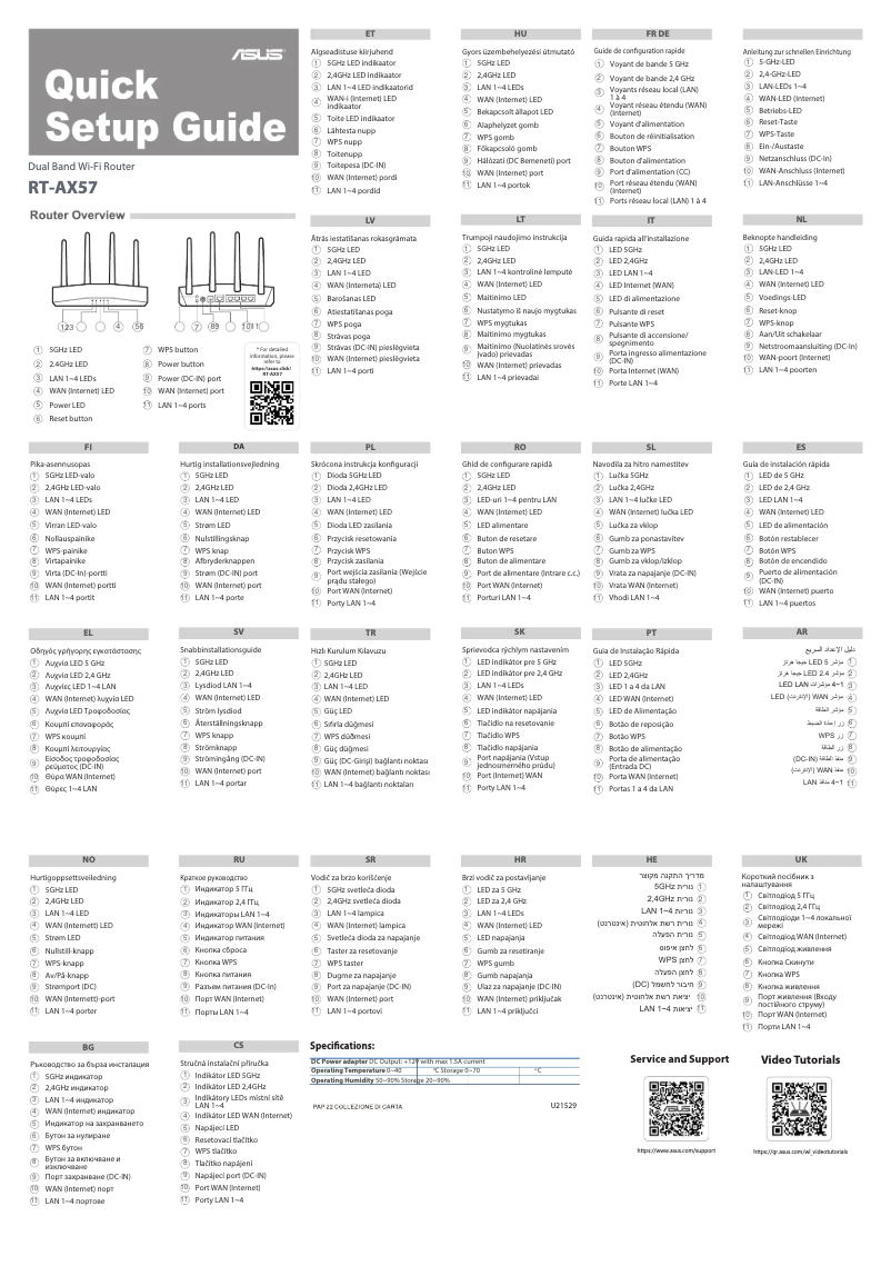 Imagen de la primera página del manual del dispositivo RT-AX57