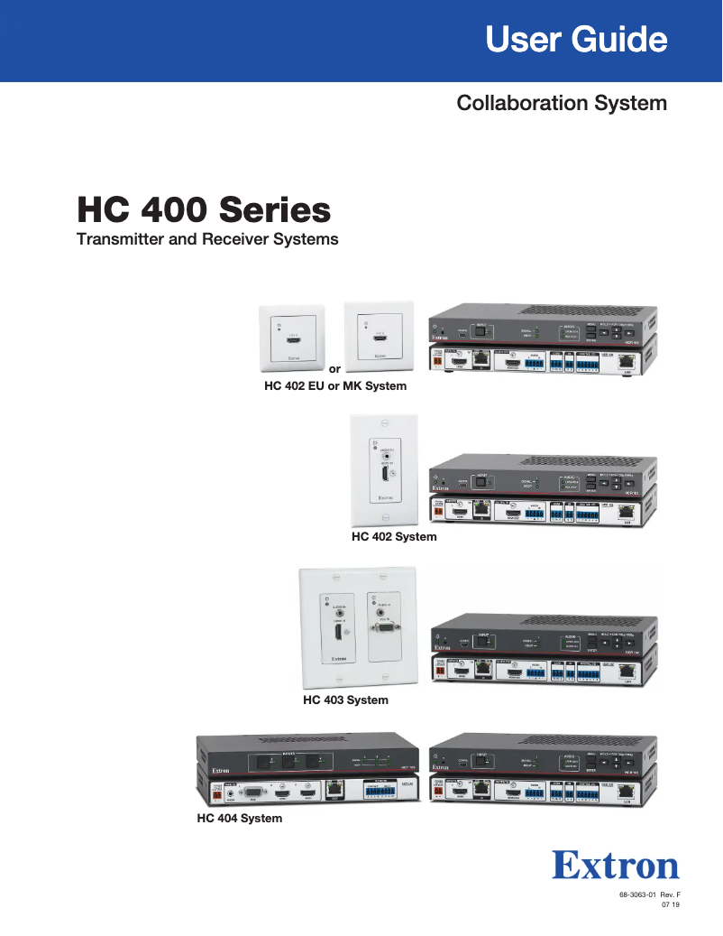 Página 1 del manual Manual de usuario Extron HC 404