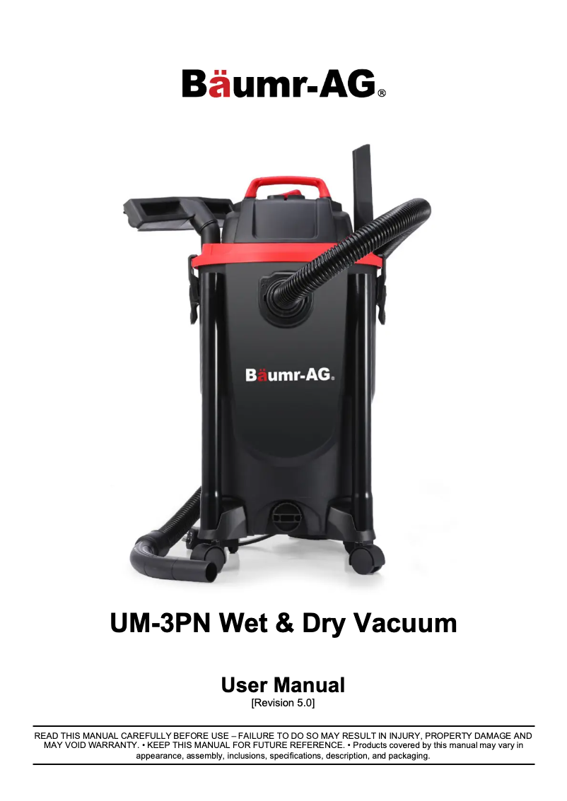 Página nº 1 - Manual de usuario Baumr-AG UM-3PN