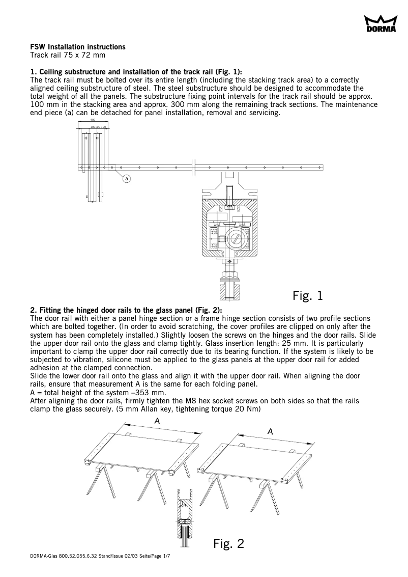 Imagen de la primera página del manual del dispositivo FSW
