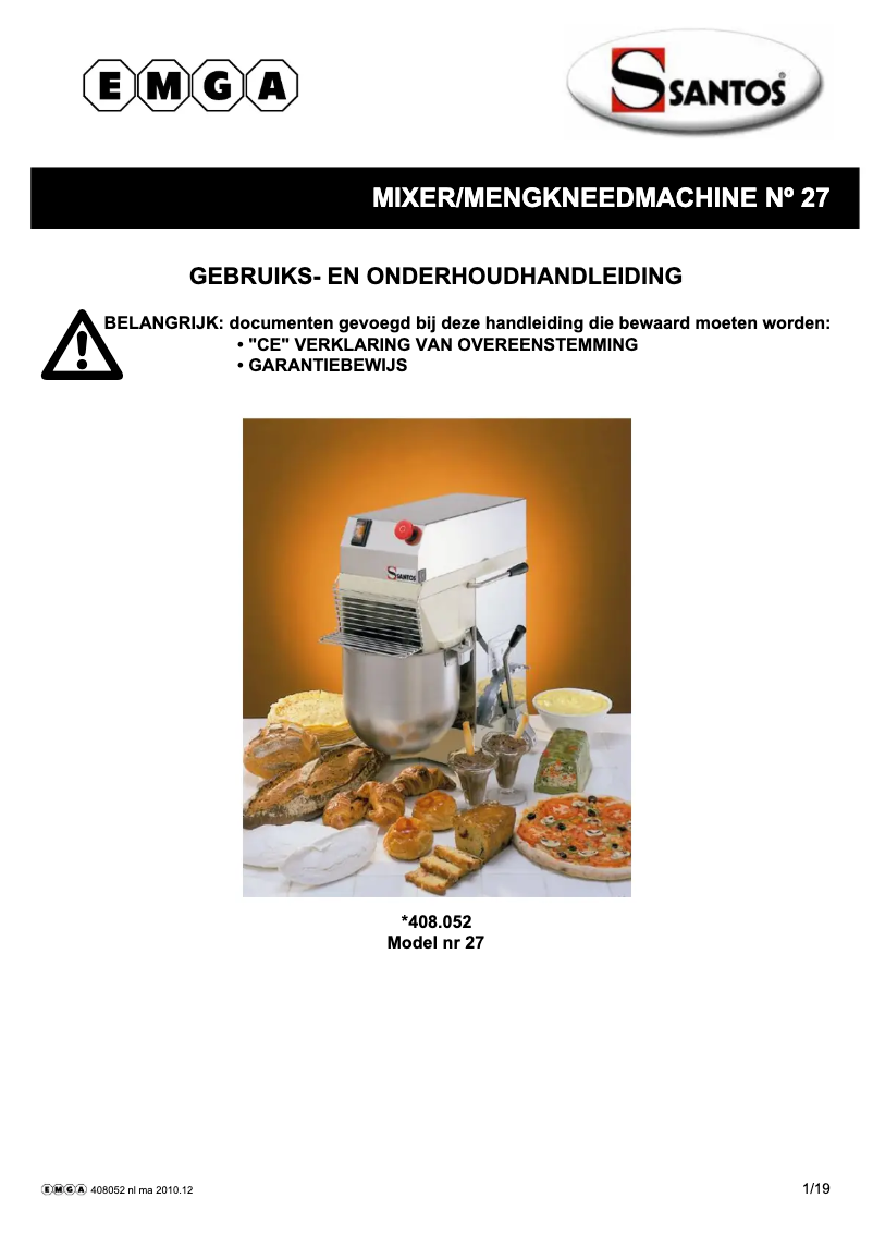 Página nº 1 - Manual de usuario Santos N° 27