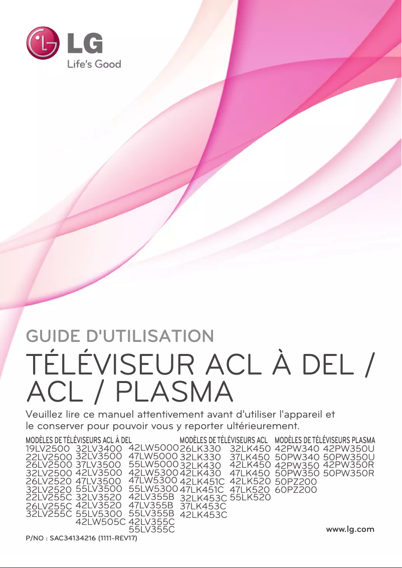 Imagen de la primera página del manual del dispositivo 55LW5300