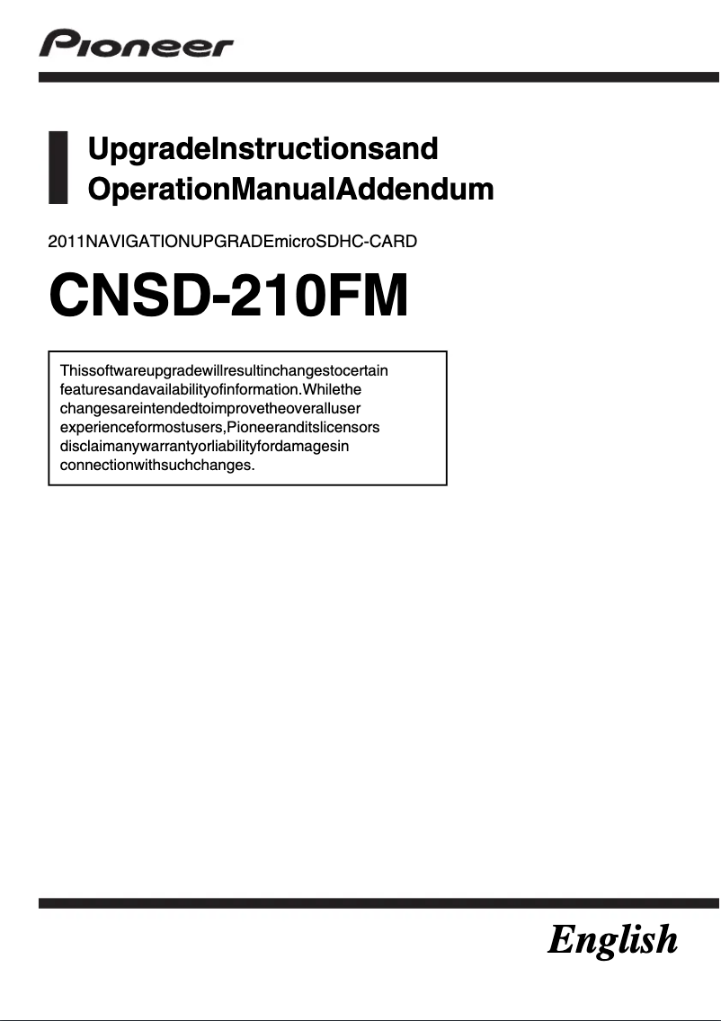 Imagen de la primera página del manual del dispositivo CNSD-210FM