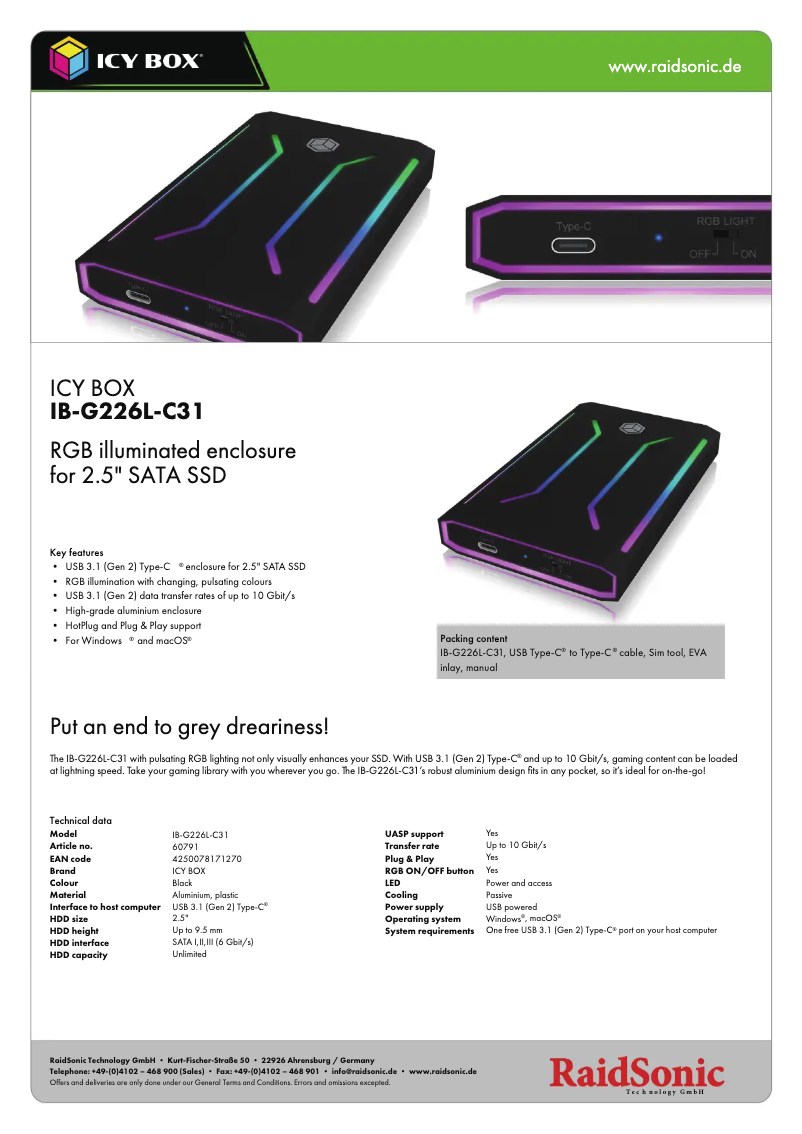 Imagen de la primera página del manual del dispositivo IB-G226L-C31