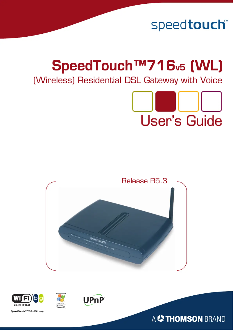 Imagen de la primera página del manual del dispositivo SpeedTouch 716 v5