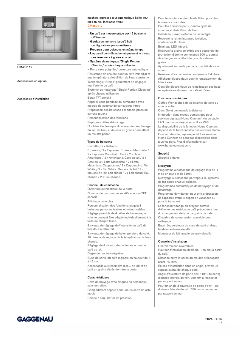 Imagen de la primera página del manual del dispositivo CM450112