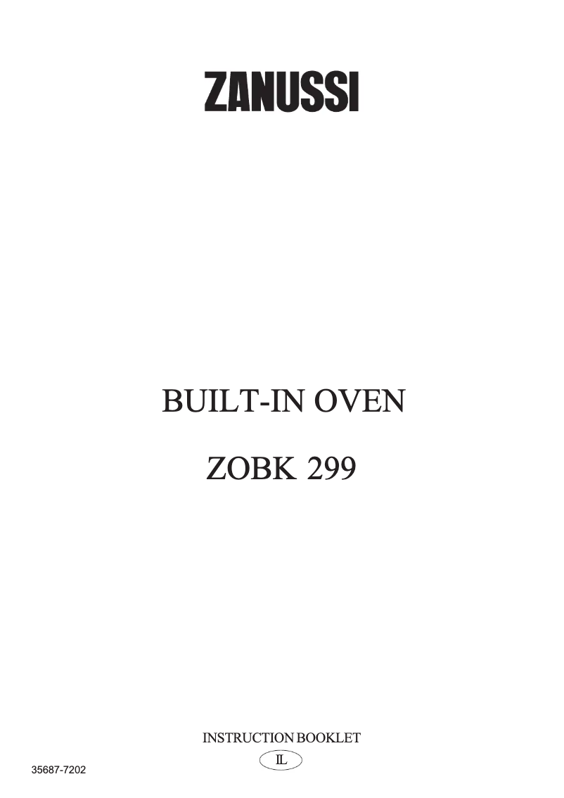 Imagen de la primera página del manual del dispositivo ZOBK299SX