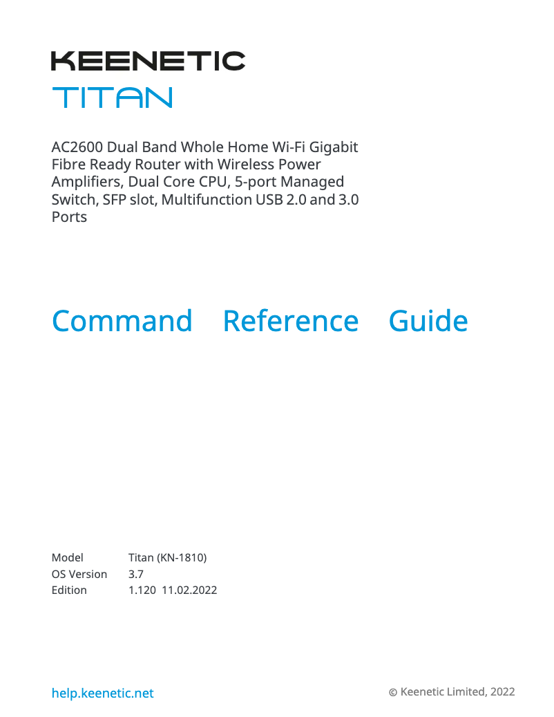 Página 1 del manual Manual de usuario Keenetic Titan