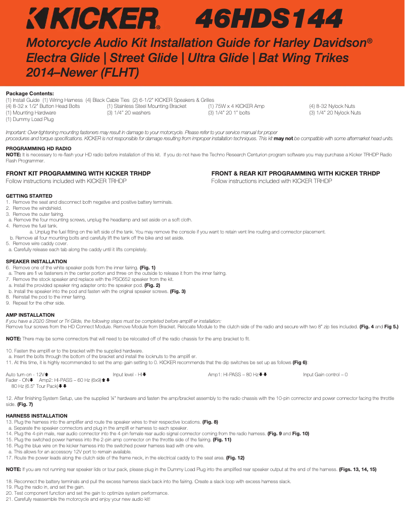 Página 1 del manual Manual de usuario Kicker 46HDS144