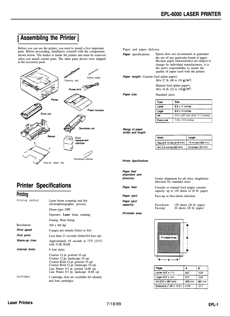 Imagen de la primera página del manual del dispositivo EPL-6000