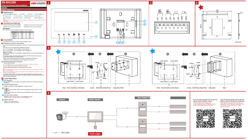 Imagen de la primera página del manual del dispositivo DS-KH1200