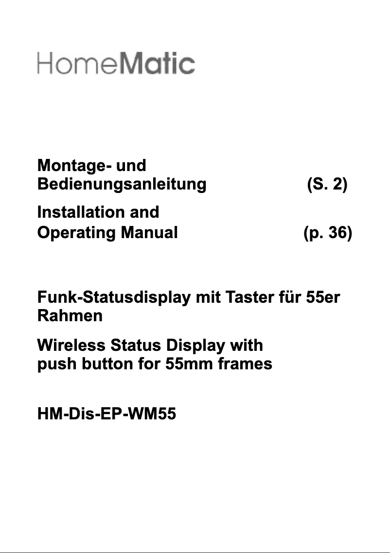 Imagen de la primera página del manual del dispositivo eQ-3 AG HM-Dis-EP-WM55
