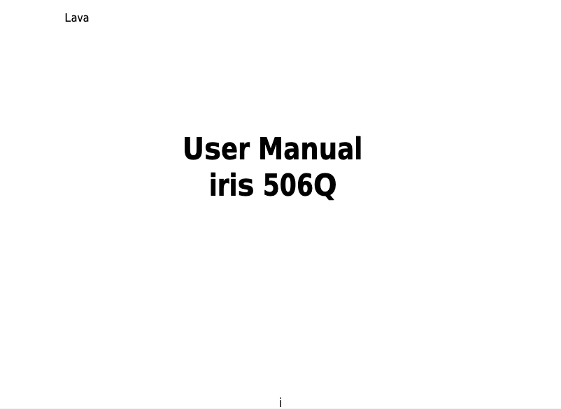 Imagen de la primera página del manual del dispositivo Iris 506q