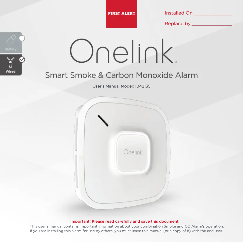 Página 1 del manual Manual de usuario First Alert CO Alarm