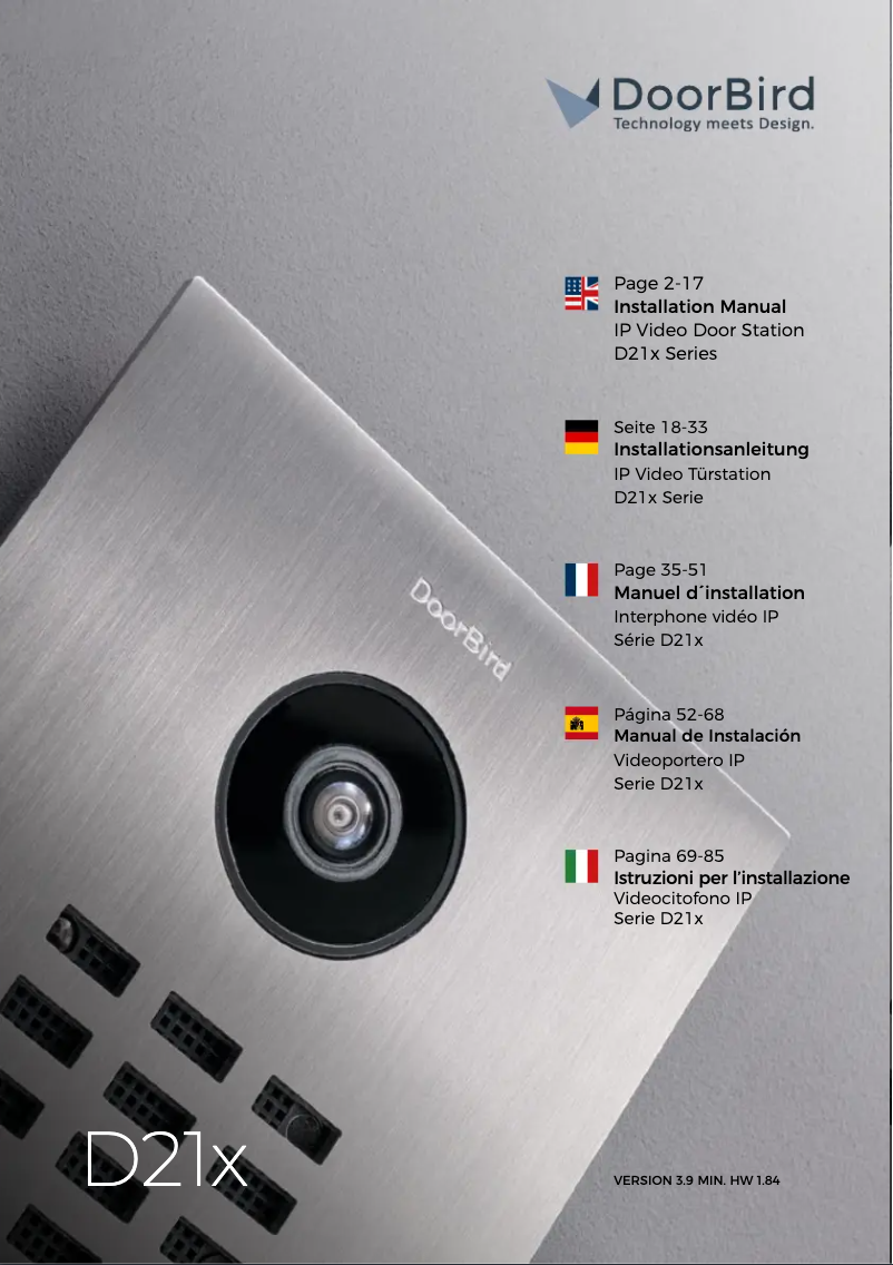 Página 1 del manual Manual de usuario DoorBird D21x