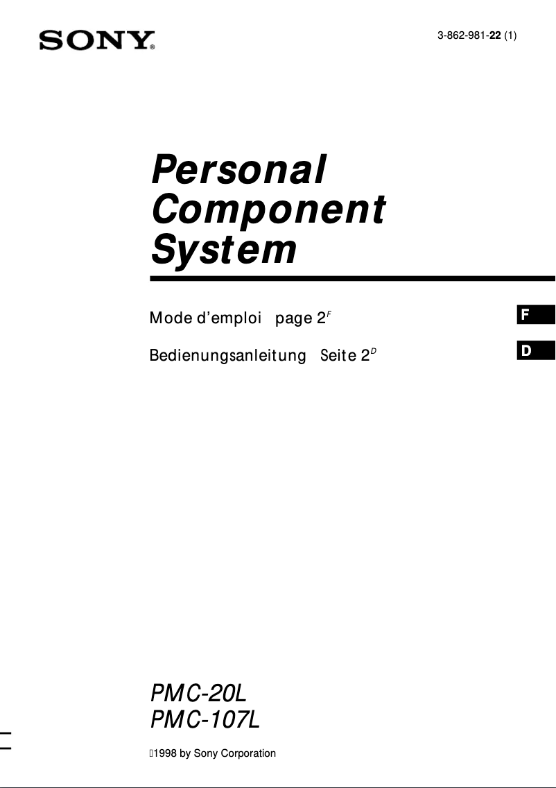 Imagen de la primera página del manual del dispositivo PMC-107L