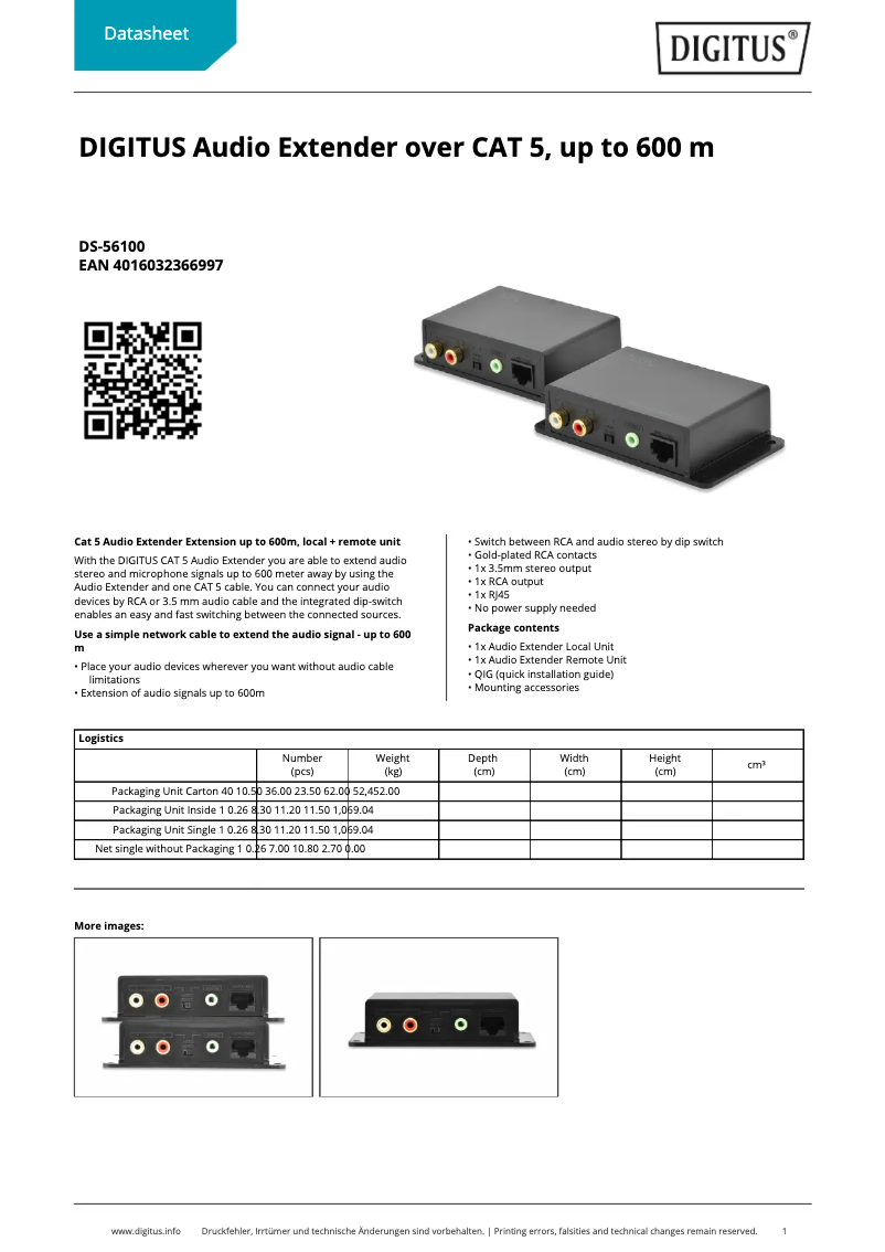 Página nº 1 - Ficha técnica Digitus DS-56100