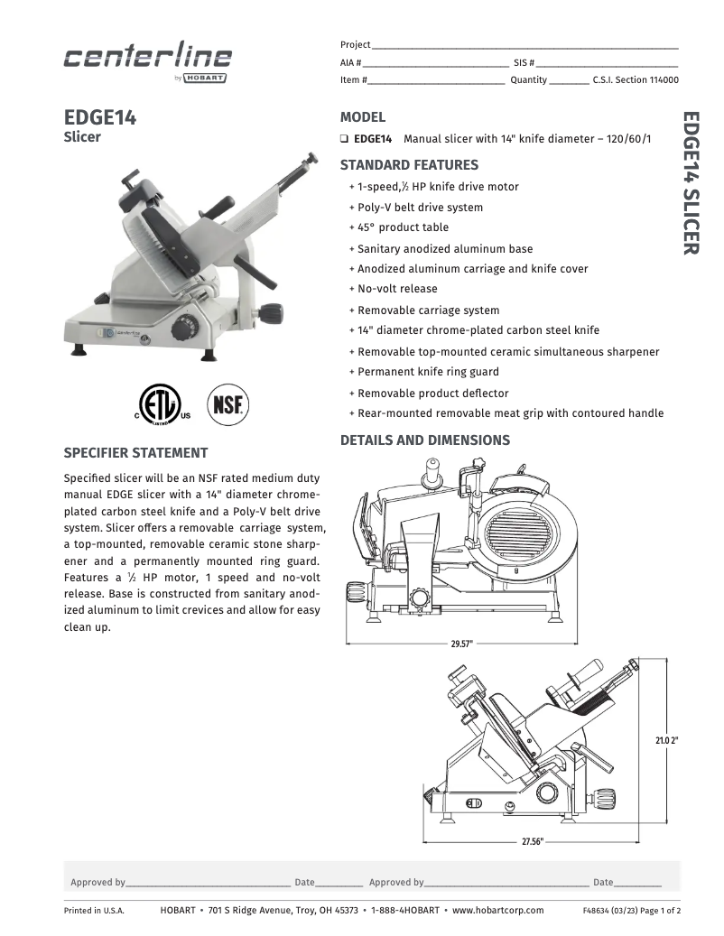 Imagen de la primera página del manual del dispositivo EDGE14
