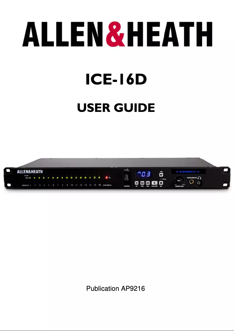 Imagen de la primera página del manual del dispositivo ICE-16D