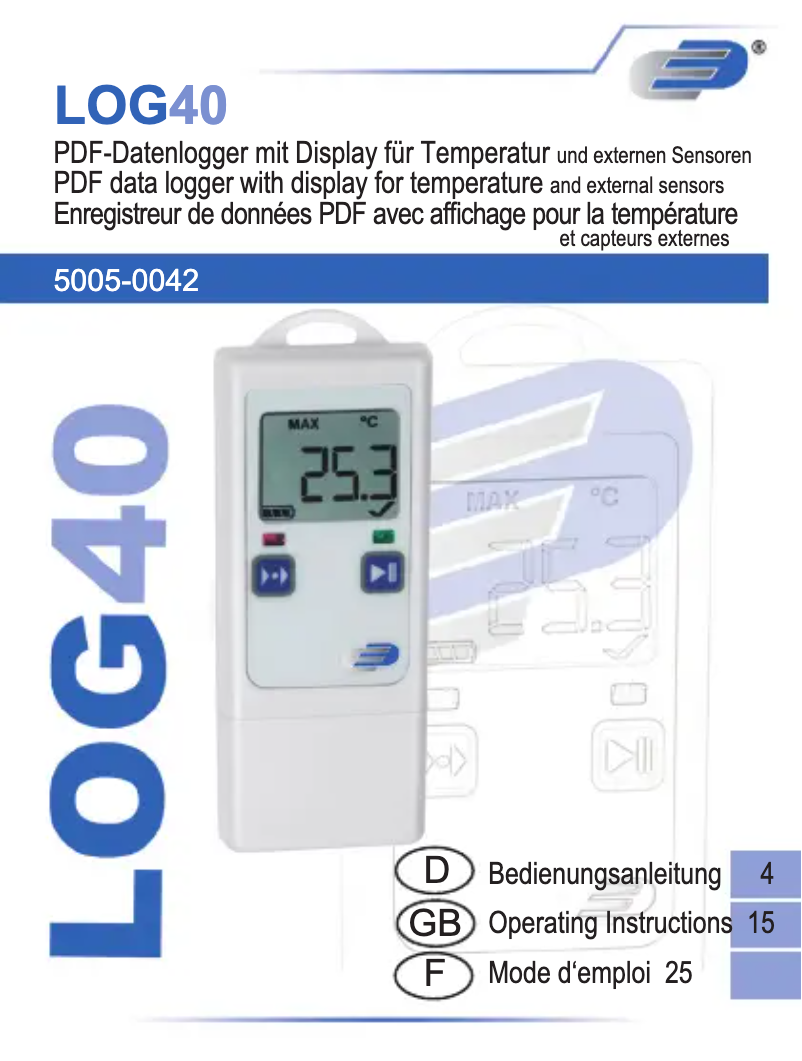 Imagen de la primera página del manual del dispositivo LOG40 31.1065.02