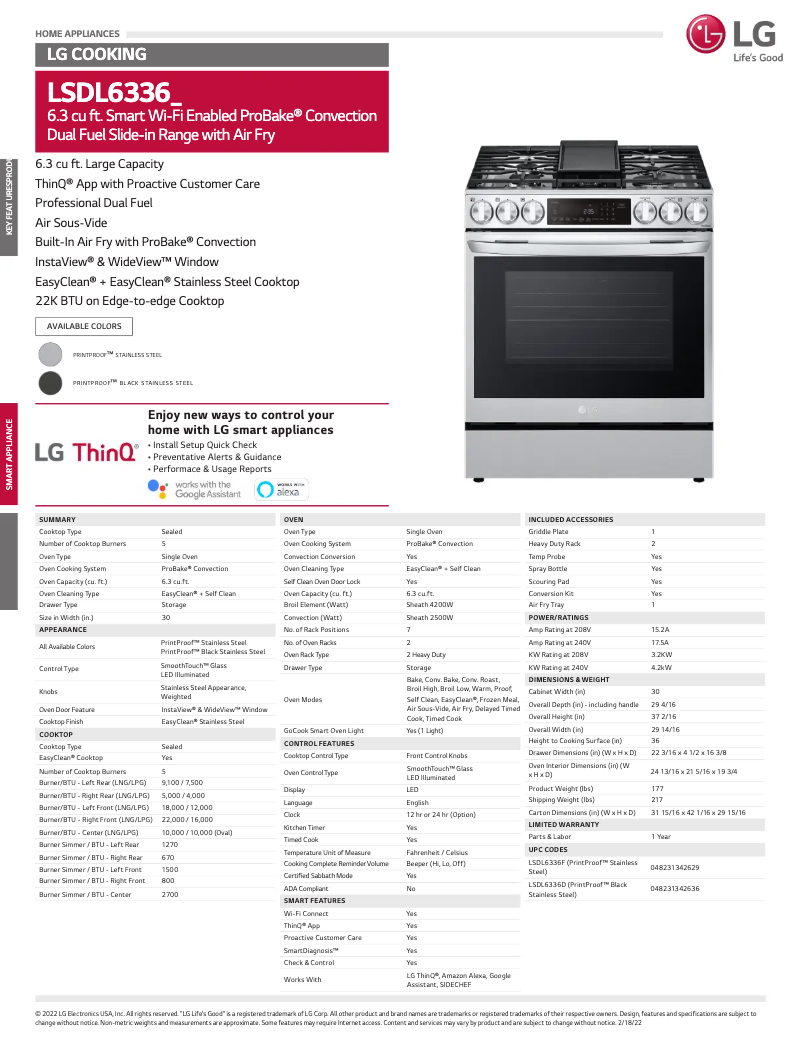 Página nº 1 - Ficha técnica LG LSDL6336D