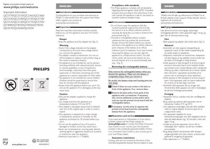 Imagen de la primera página del manual del dispositivo Series 3000 QG3250