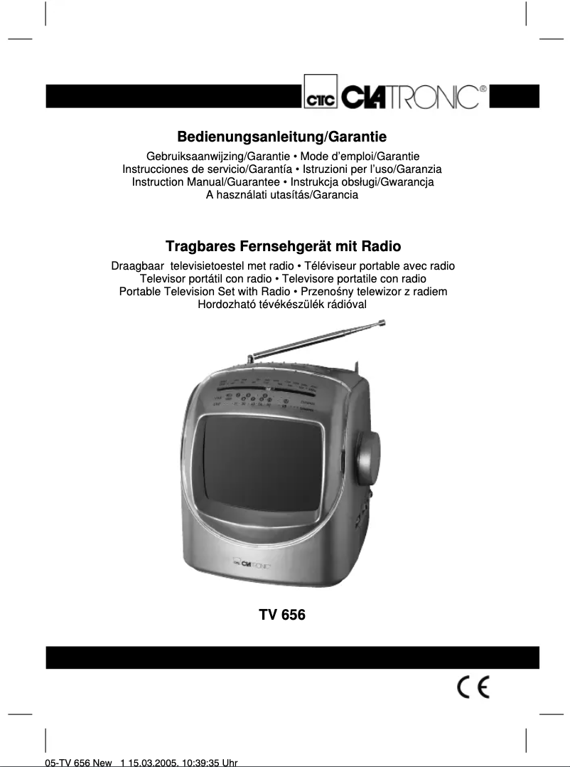 Imagen de la primera página del manual del dispositivo TV 656