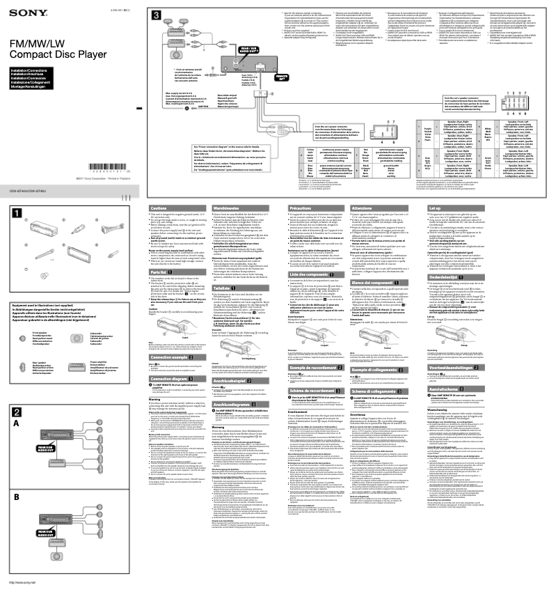 Imagen de la primera página del manual del dispositivo CDX-GT44U