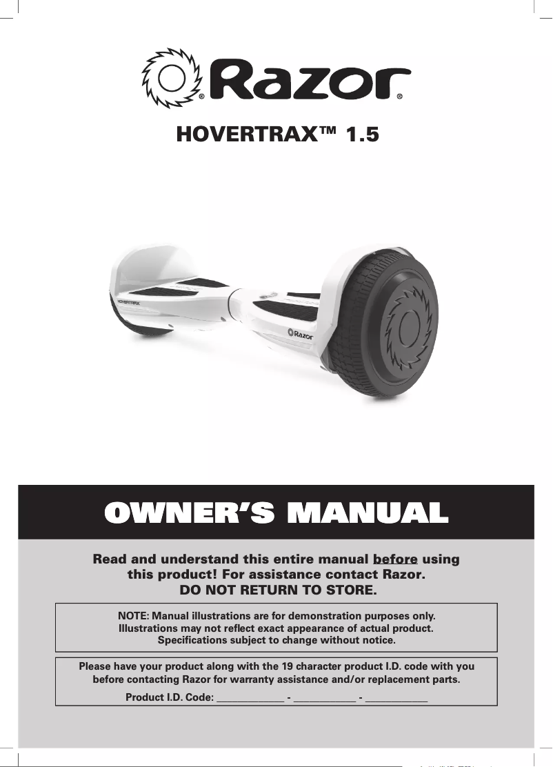 Página 1 del manual Manual de usuario Razor Hovertrax 1.5