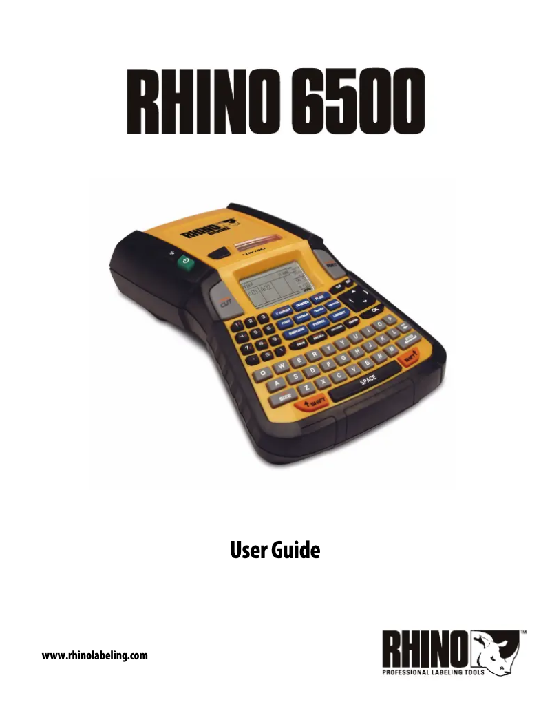 Página nº 1 - Manual de usuario Dymo Rhino 6500