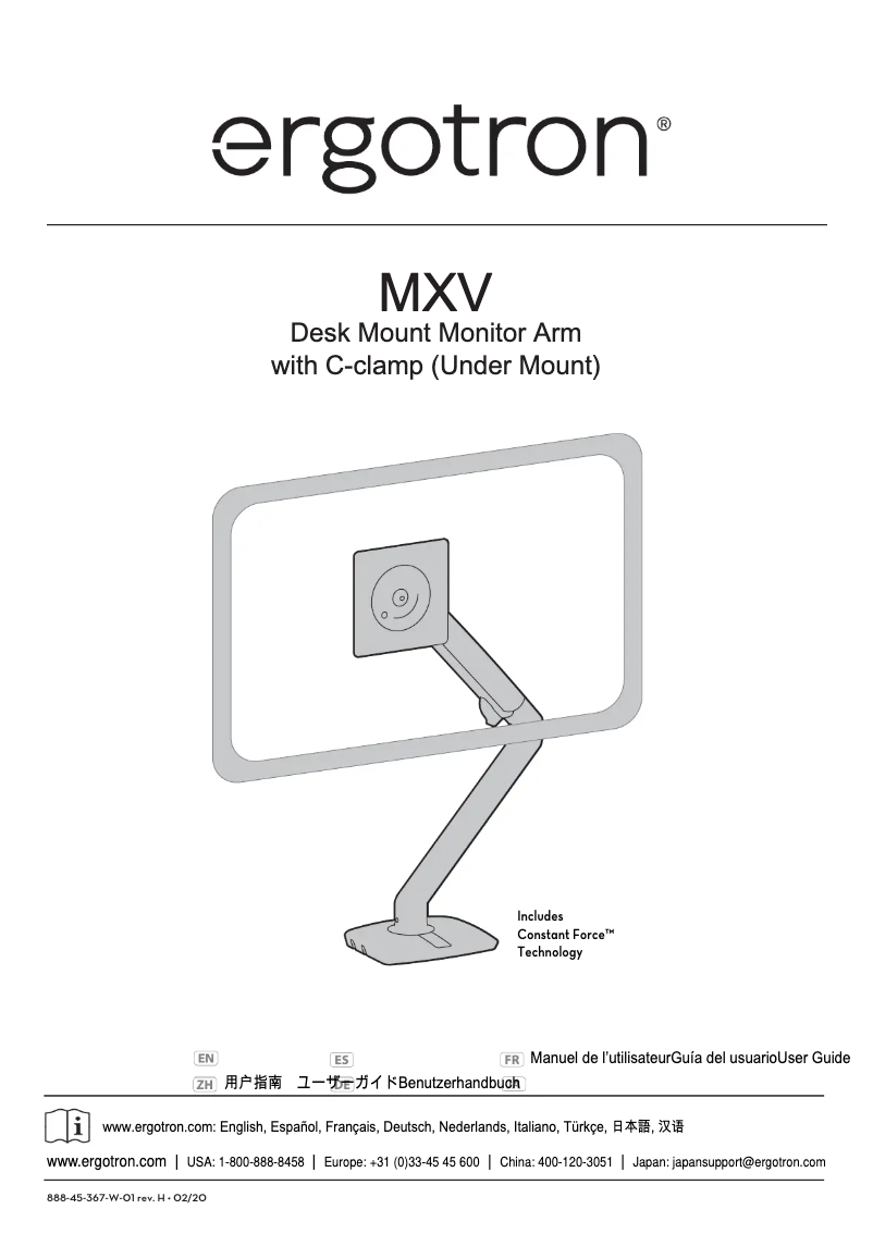 Página 1 del manual Manual de usuario Ergotron H-FSA100300