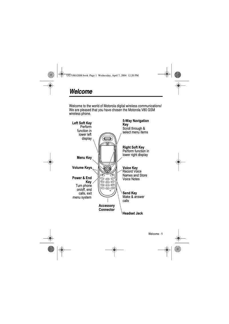 Página 1 del manual Manual de usuario Motorola V80