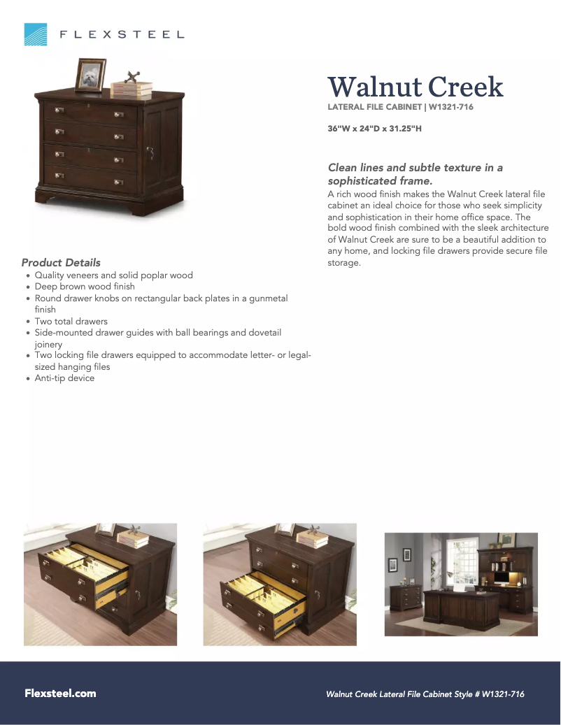 Página 1 del manual Manual de usuario Flexsteel Walnut Creek W1321-716