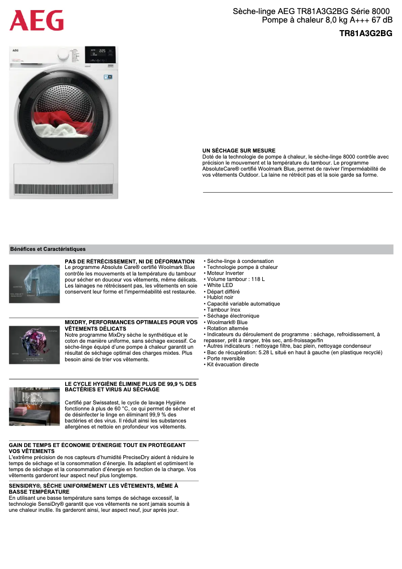 Imagen de la primera página del manual del dispositivo TR81A3G2BG