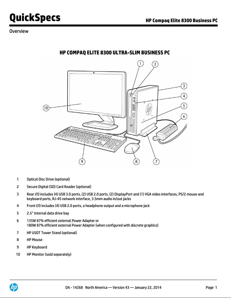 Imagen de la primera página del manual del dispositivo Elite 8300 SFF