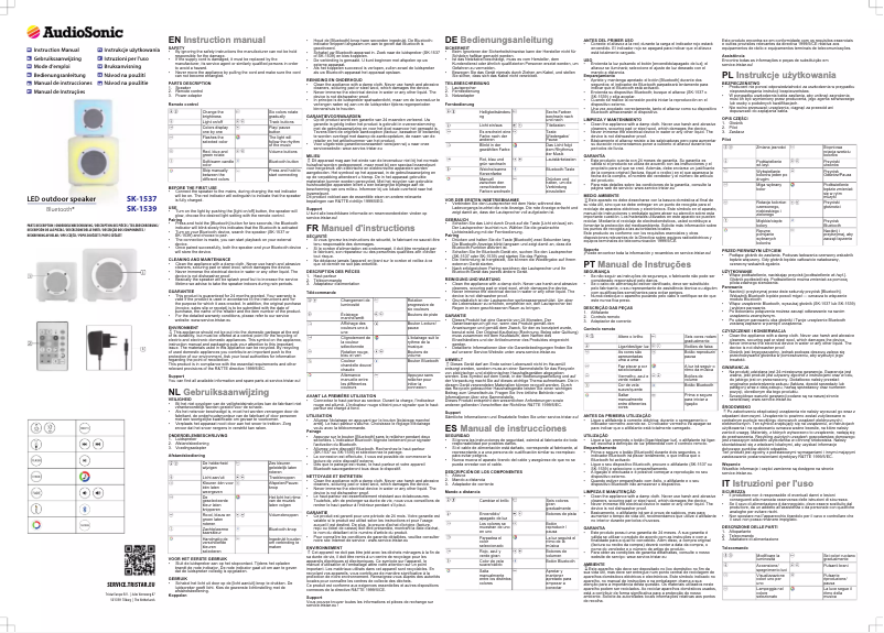 Imagen de la primera página del manual del dispositivo SK-1539