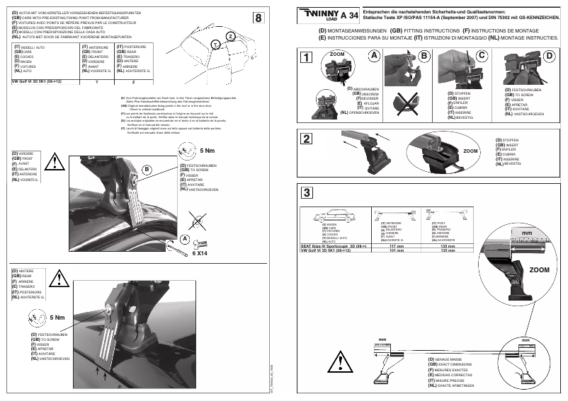 Imagen de la primera página del manual del dispositivo A 34