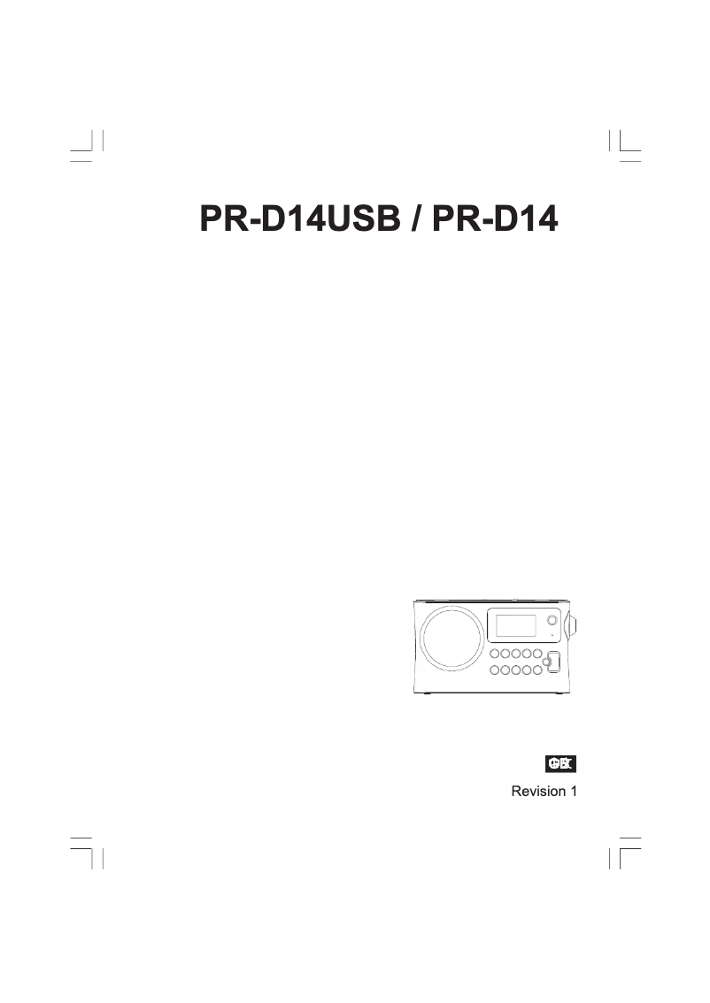 Imagen de la primera página del manual del dispositivo PR-D14