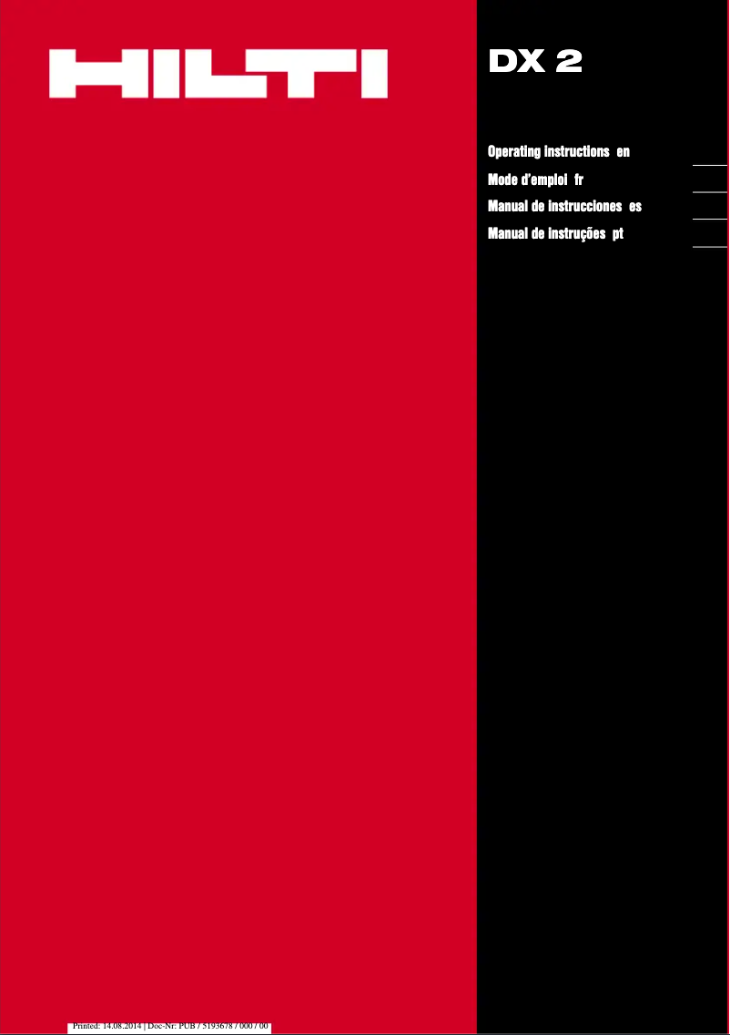 Página 1 del manual Manual de usuario Hilti DX 2