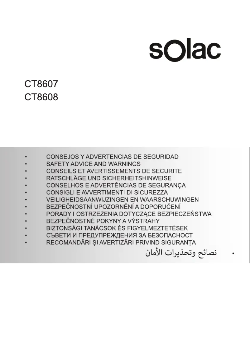 Página 1 del manual Instrucciones de seguridad Solac CT8608